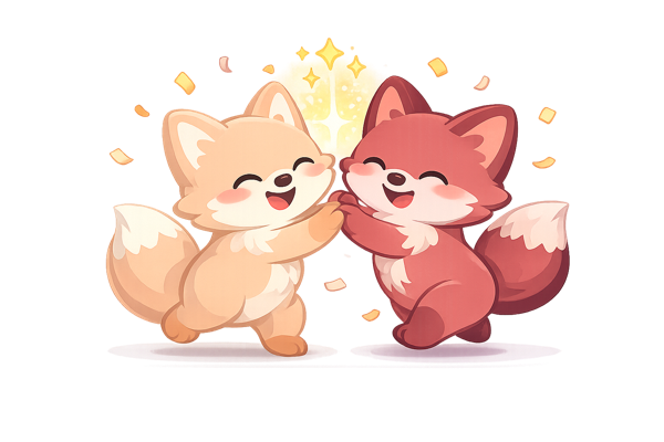 Foxo tanzt vor Freude